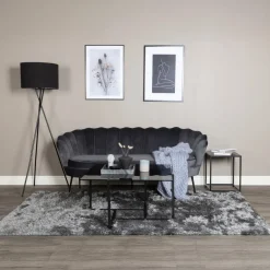 Fjôrd 3-zitsbank Calais Donkergrijs Velvet