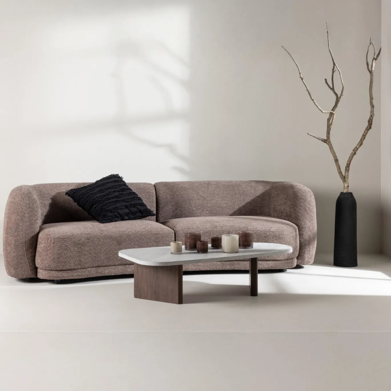 Fjôrd 3-zitsbank Cielo Organisch Bruin Bouclé