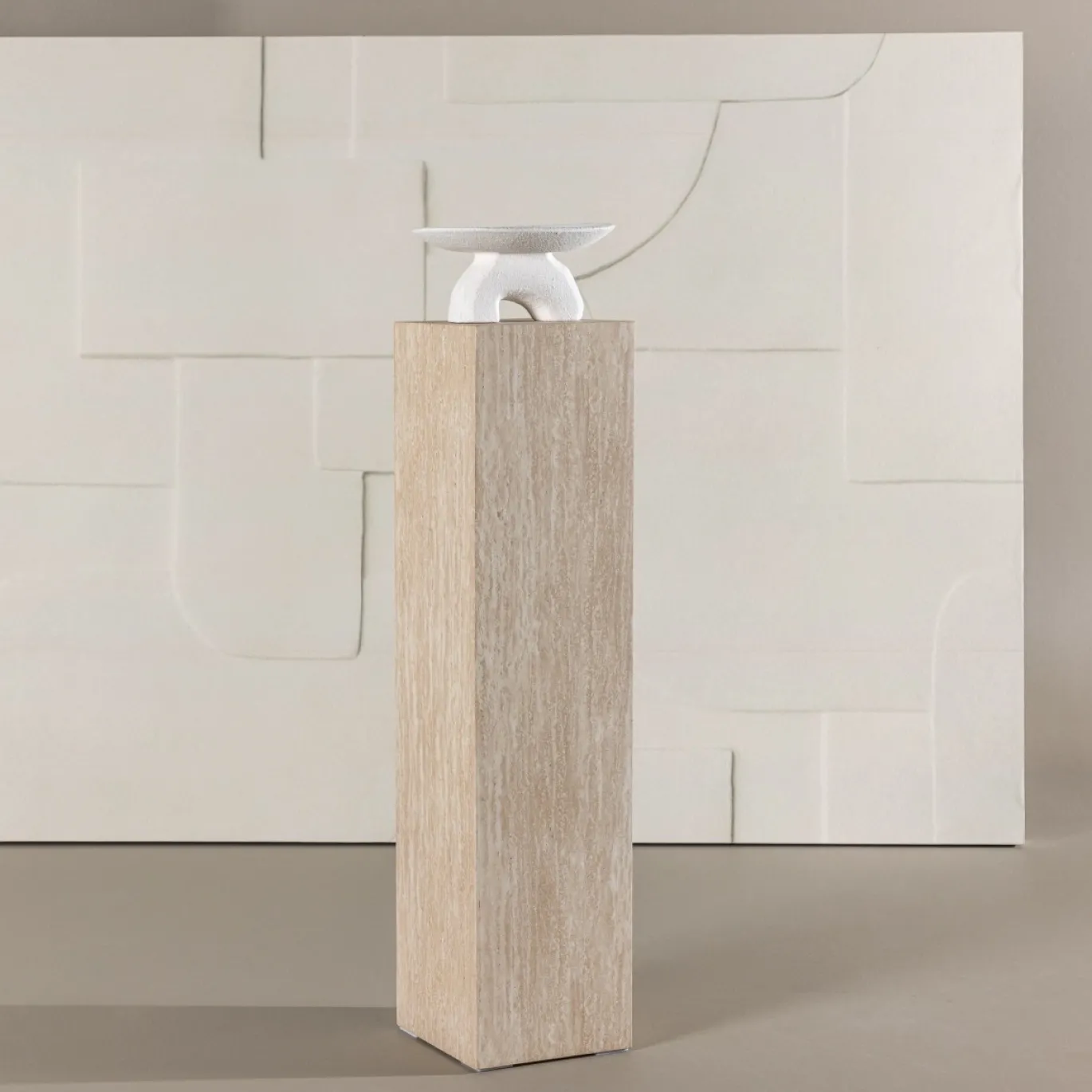 Fjôrd Zuil Ramsvik Beige Travertinlook 95cm