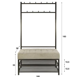 Garderobebank Luno 100cm Drift Brown - Giga Meubel