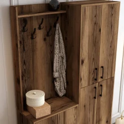 Garderobemeubel Berlin Melamine Walnoot