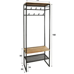 Garderobemeubel Edge Roede Acaciahout Naturel - Giga Meubel