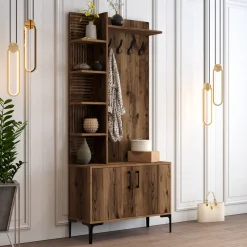 Garderobemeubel Viyana Melamine Walnoot