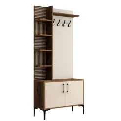 Garderobemeubel Viyana Melamine Walnoot Crème