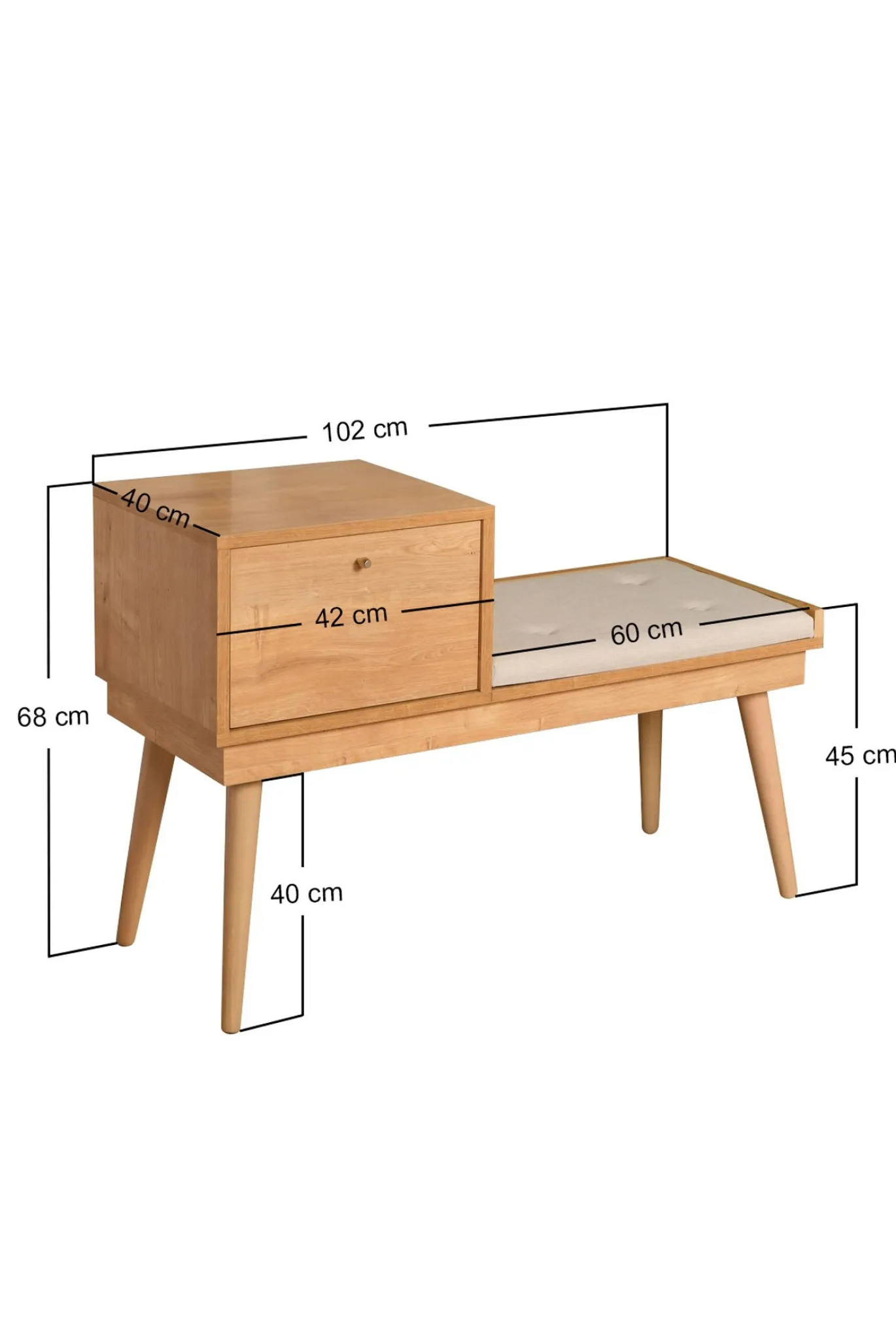 Halbankje Urban Naturel 105cm
