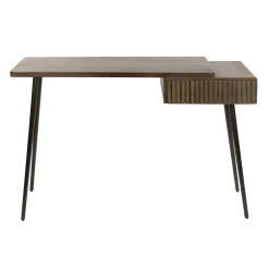Hal-/kaptafel Carve 1 Lade Massief Acacia Bruin - Giga Meubel