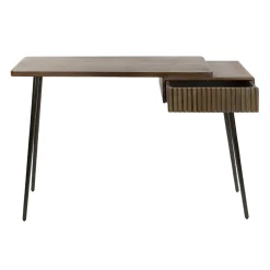 Hal-/kaptafel Carve 1 Lade Massief Acacia Bruin - Giga Meubel