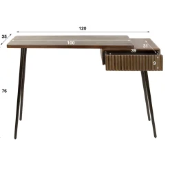 Hal-/kaptafel Carve 1 Lade Massief Acacia Bruin - Giga Meubel