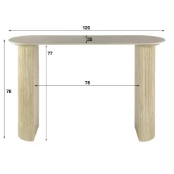 Hal/kaptafel Romano Arch Keramiek Travertin - Giga Meubel