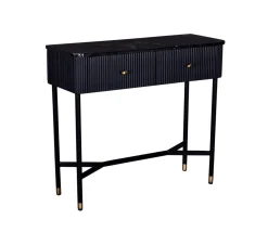 Halkastje Japandi Zwart met Marmer 90cm - Giga Meubel