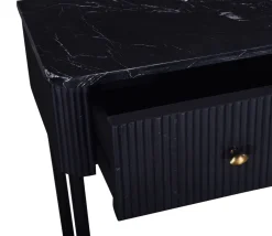Halkastje Japandi Zwart met Marmer 90cm - Giga Meubel