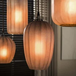 Hanglamp Altura 5-lichts Sienna Bruin Frosted - Giga Meubel