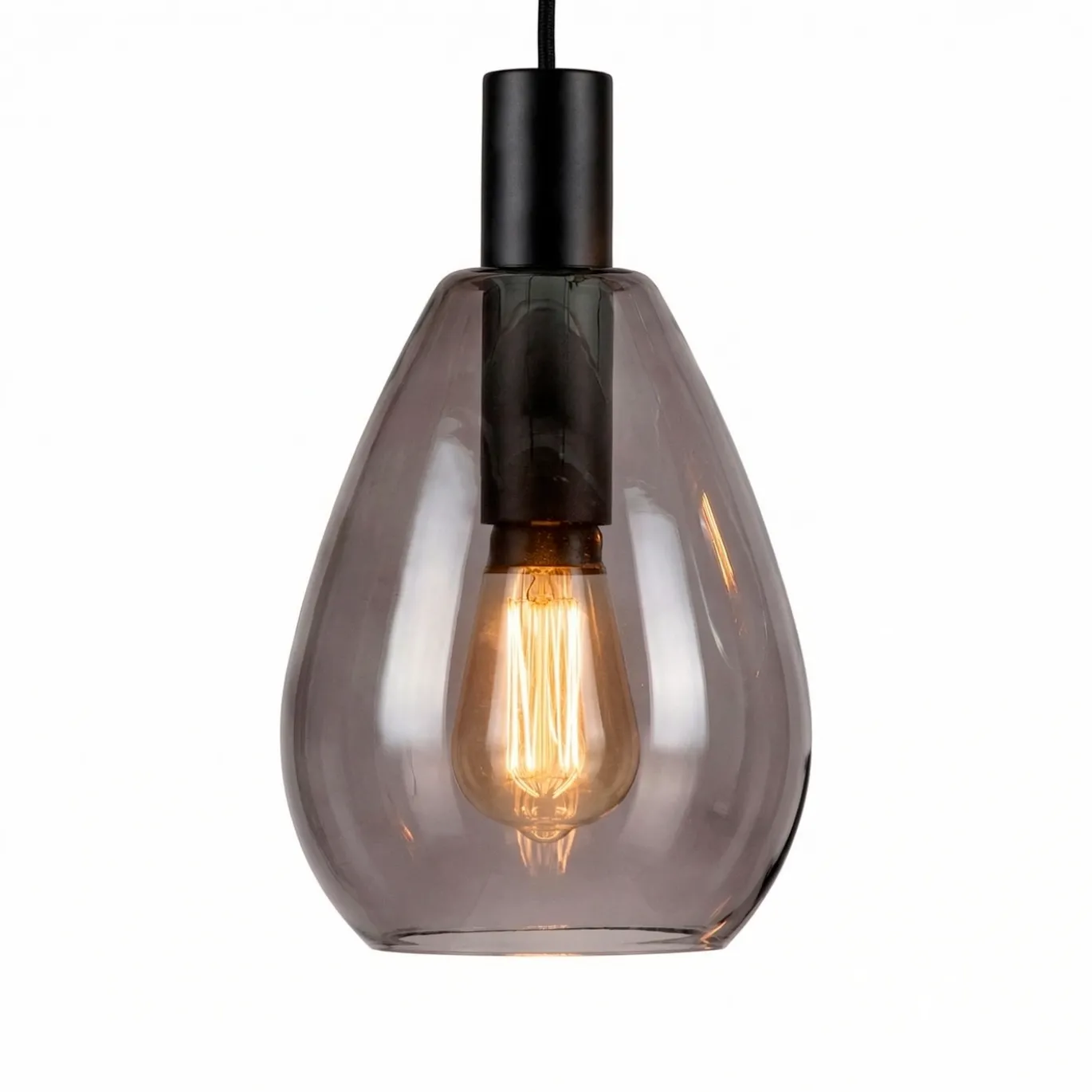 Hanglamp Anita 3-Lichts Getrapt Smoke Glas - Giga Meubel