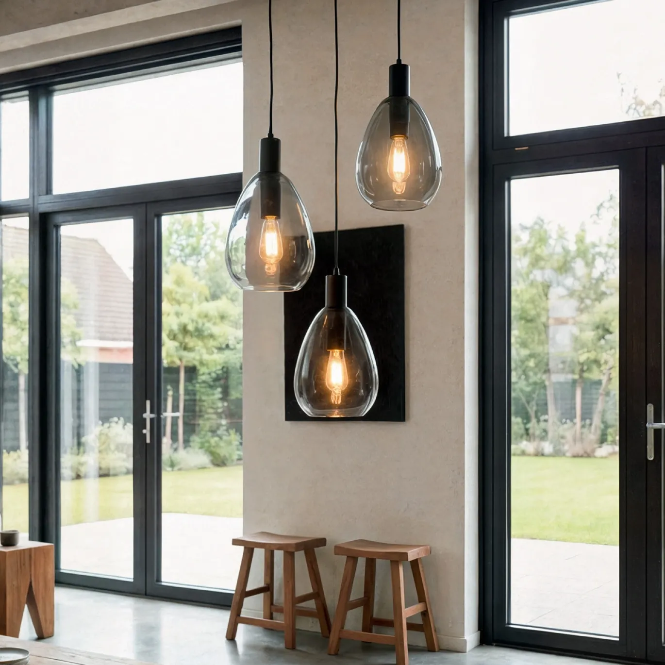 Hanglamp Anita 3-Lichts Getrapt Smoke Glas - Giga Meubel