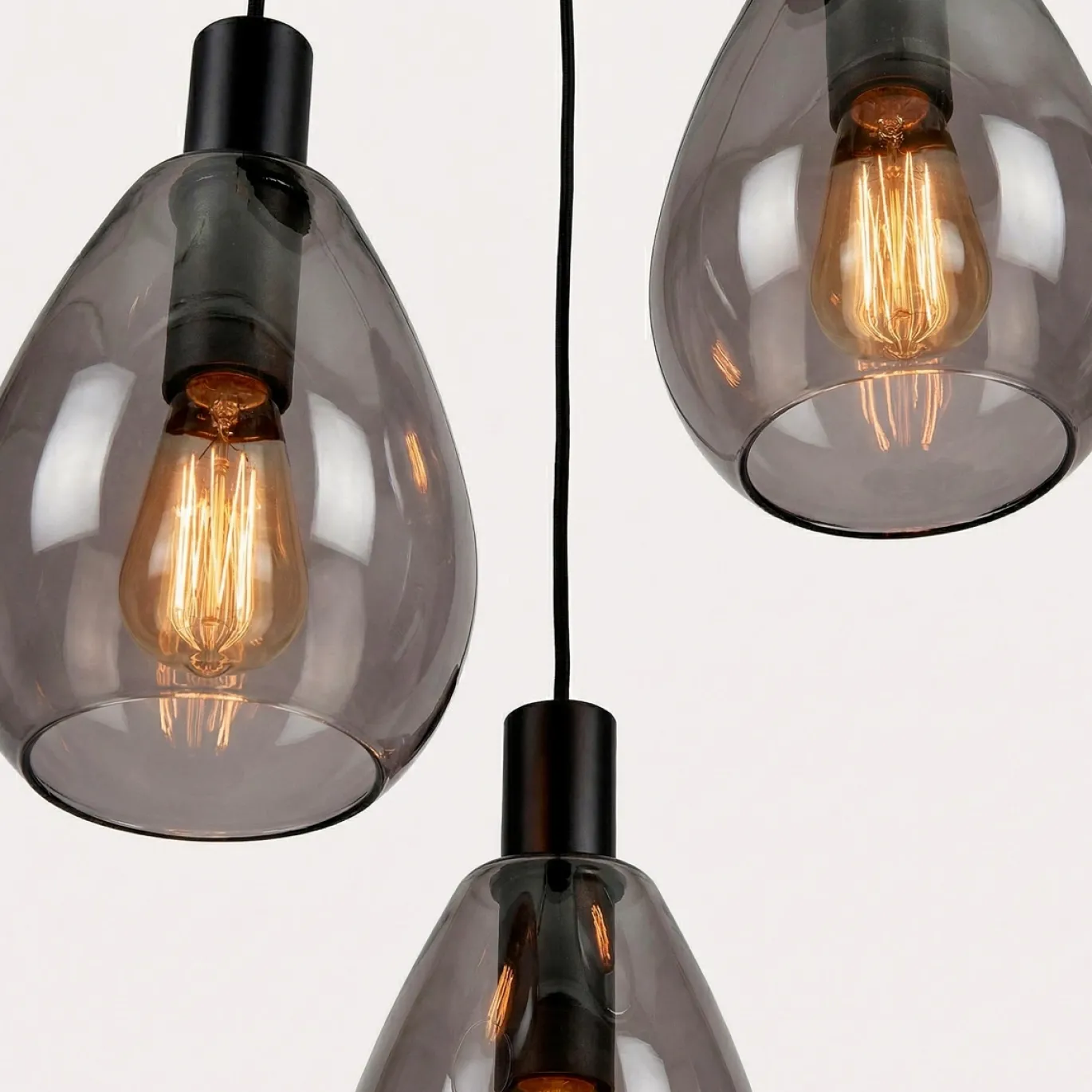 Hanglamp Anita 3-Lichts Getrapt Smoke Glas - Giga Meubel