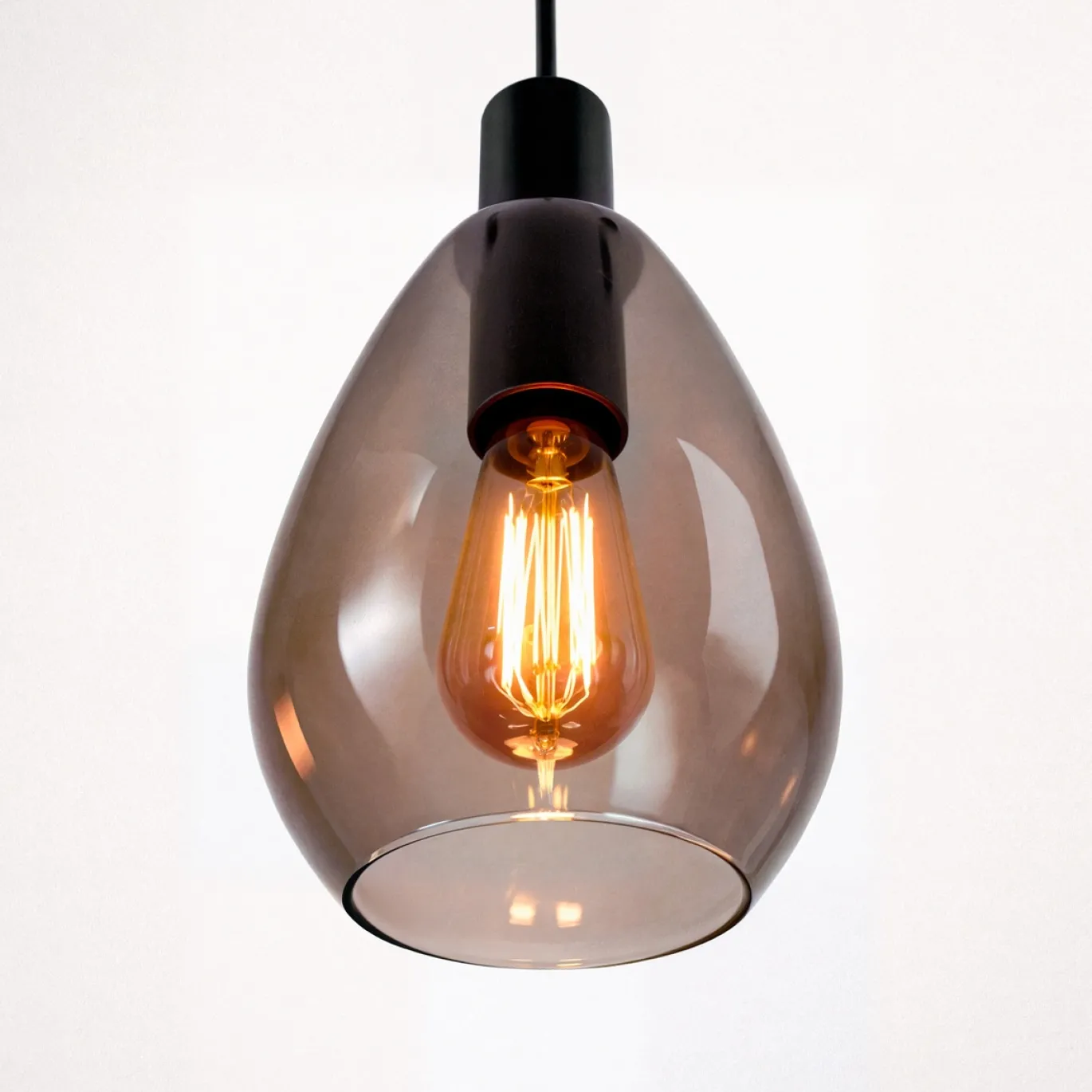 Hanglamp Anita 3-Lichts Getrapt Smoke Glas - Giga Meubel