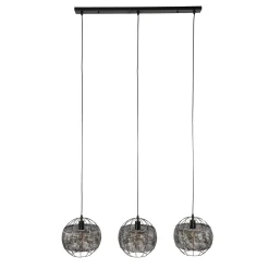 Hanglamp Armor Open 3-Lichts Zwart/Bruin - Giga Meubel