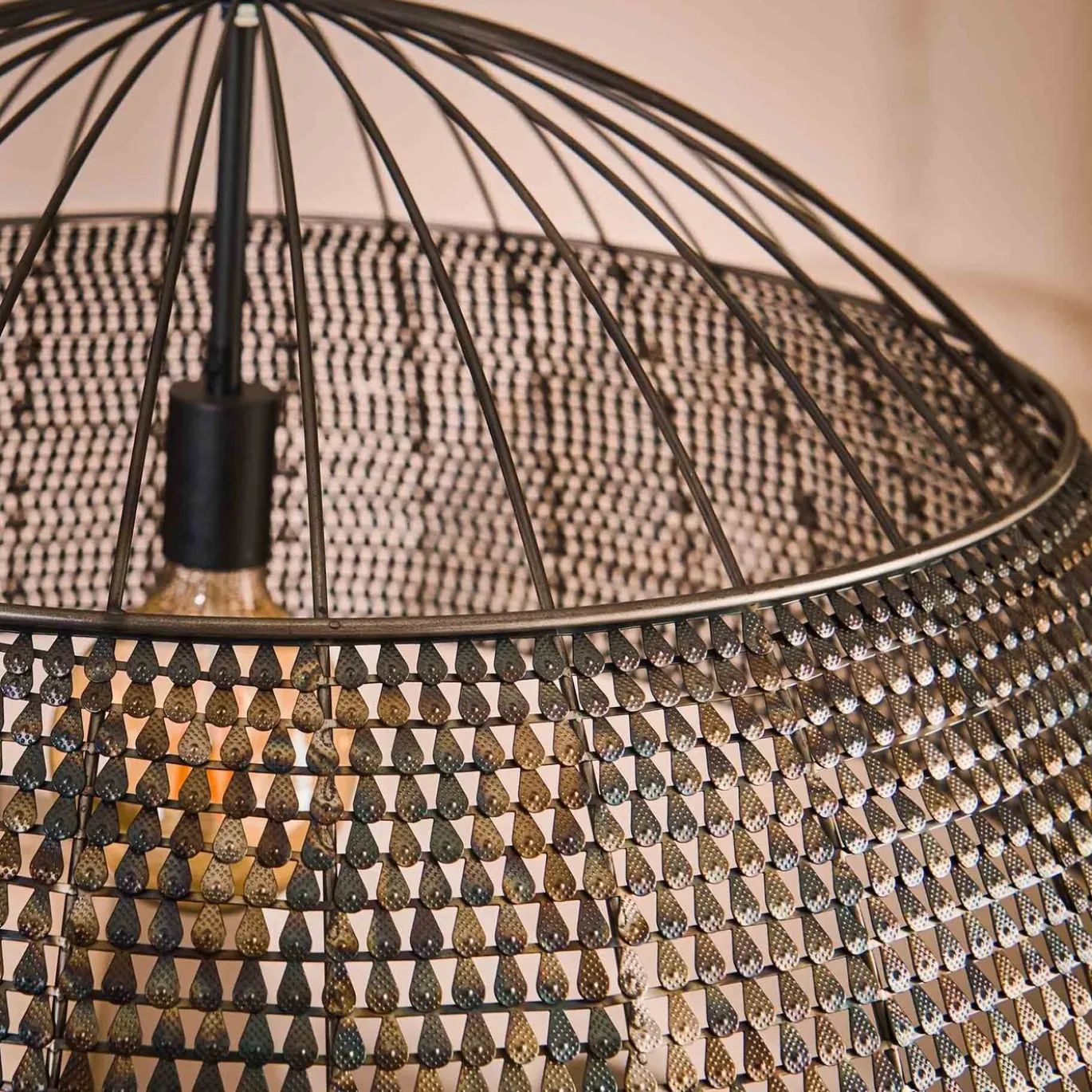 Hanglamp Armor Zwart Bruin Ø80cm - Giga Meubel