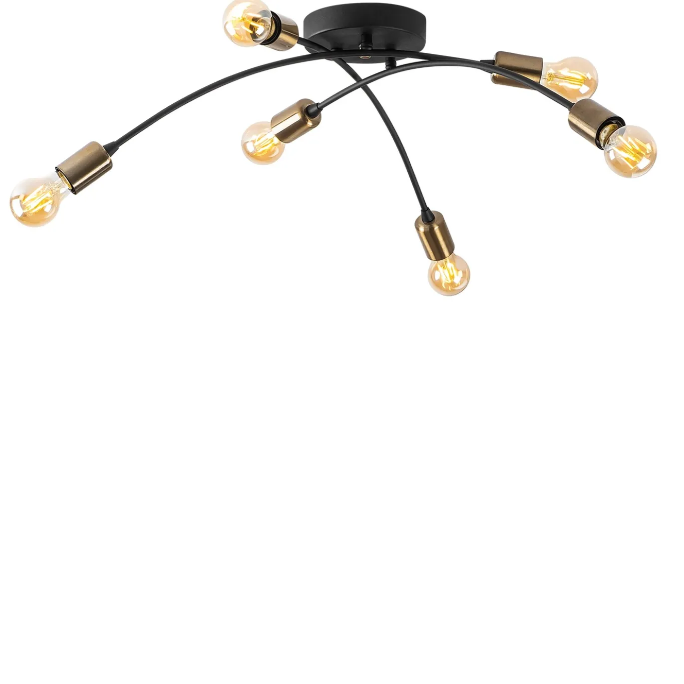 Hanglamp Banana Metaal Zwart Goud 6-Lichts