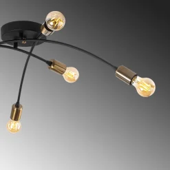 Hanglamp Banana Metaal Zwart Goud 6-Lichts