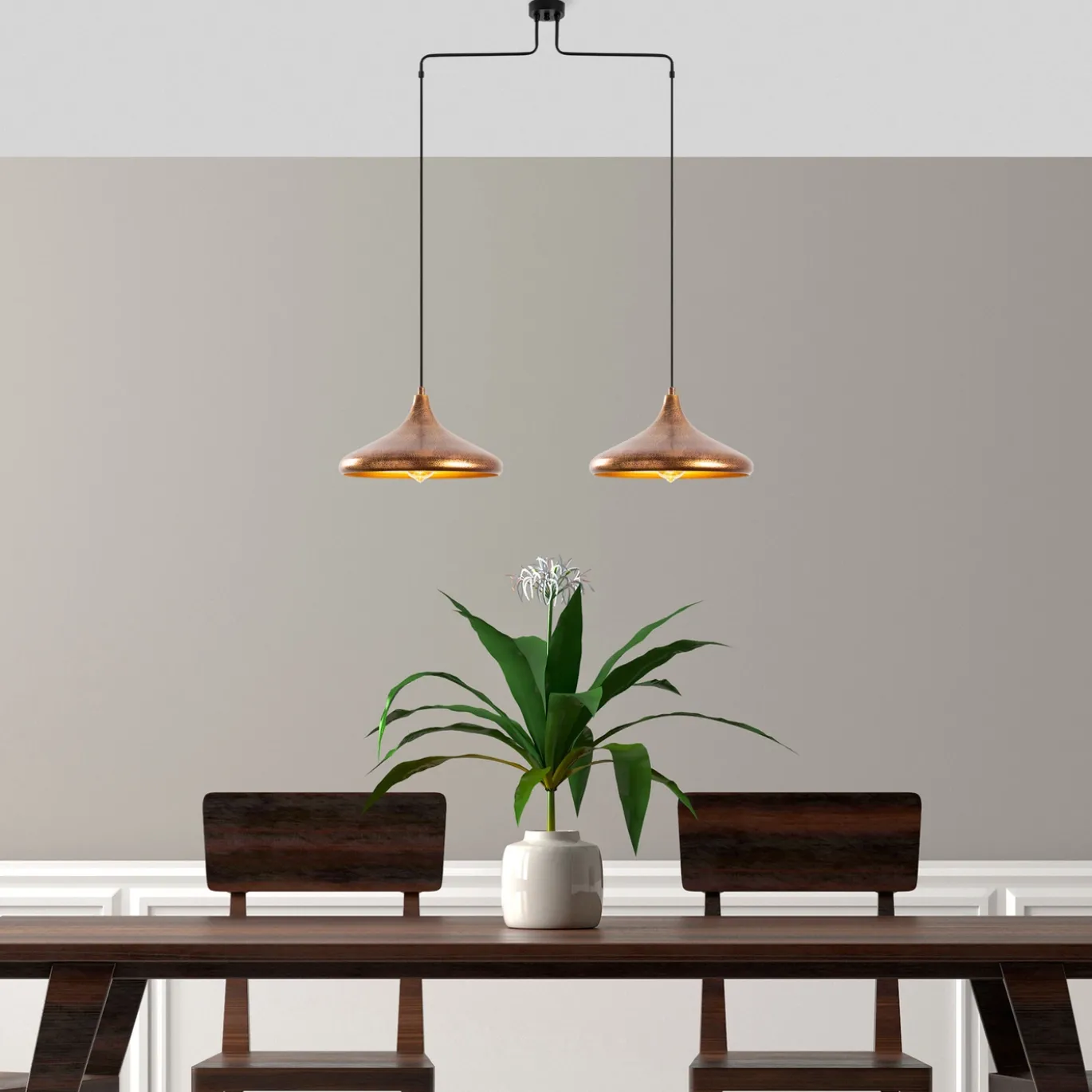 Hanglamp Barek Koper 2-Lichts