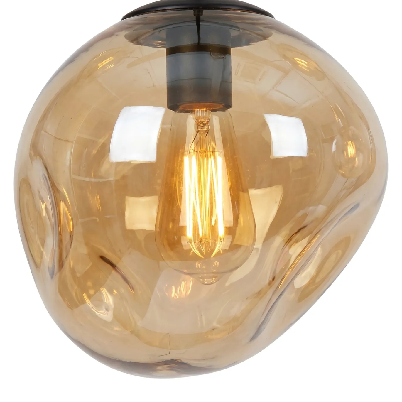 Hanglamp Bart 5-Lichts Amber Glas - Giga Meubel
