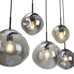 Hanglamp Bart 5-Lichts Smoke Glas - Giga Meubel