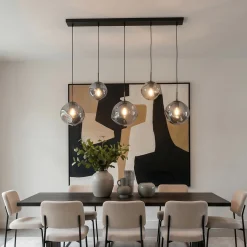 Hanglamp Bart 5-Lichts Smoke Glas - Giga Meubel