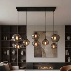 Hanglamp Bart 8-Lichts Smoke Glas - Giga Meubel