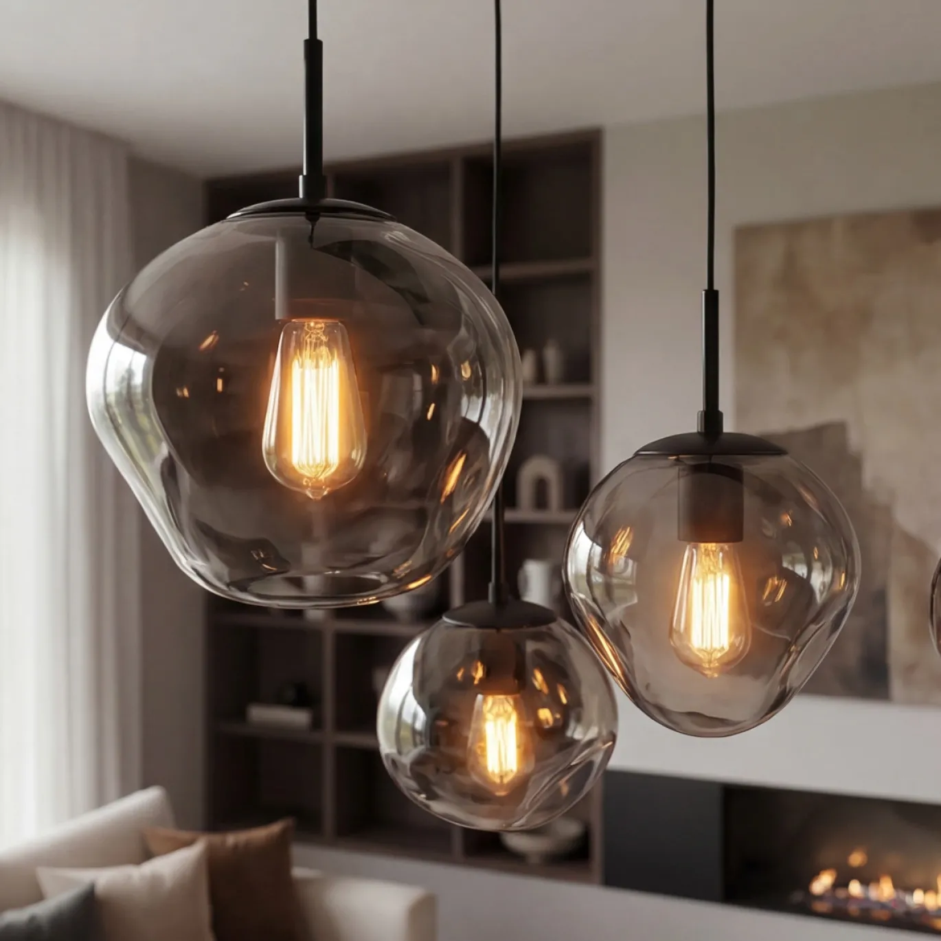 Hanglamp Bart 8-Lichts Smoke Glas - Giga Meubel