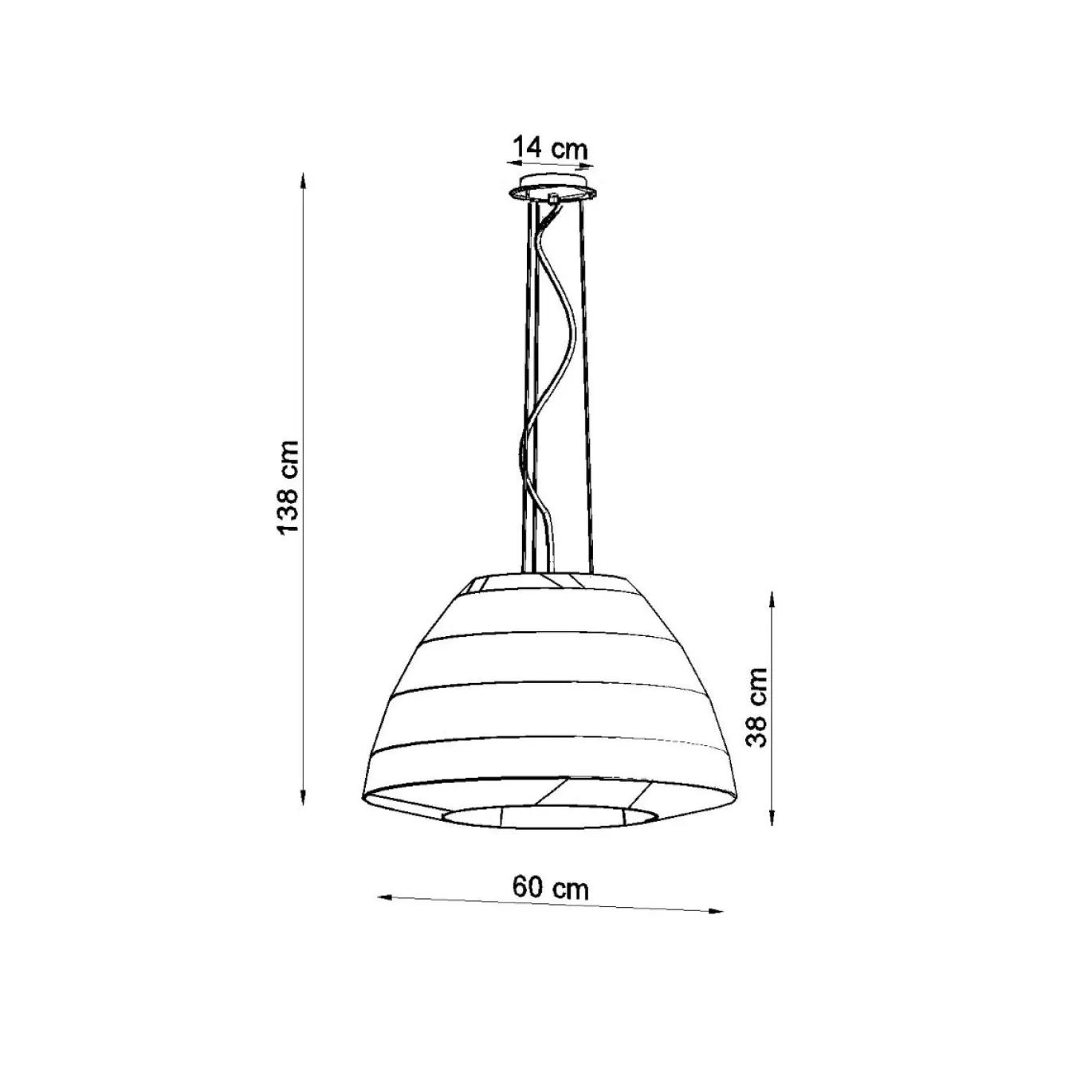 Hanglamp Bella Wit Ø60cm - Giga Meubel