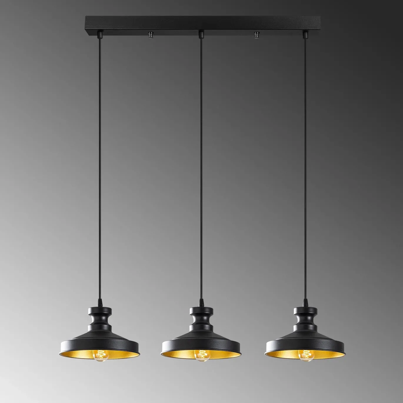 Hanglamp Berceste Design 3-Lichts Zwart