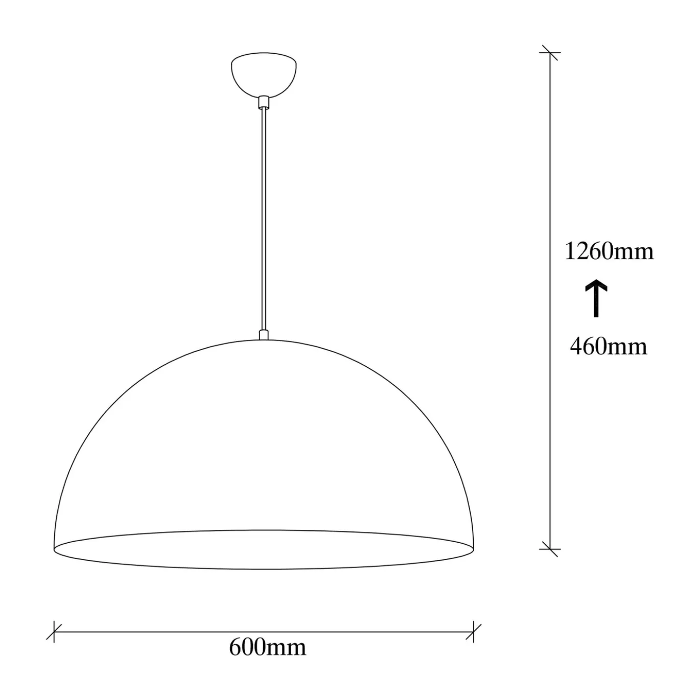 Hanglamp Berceste Dome Zwart Ø60cm