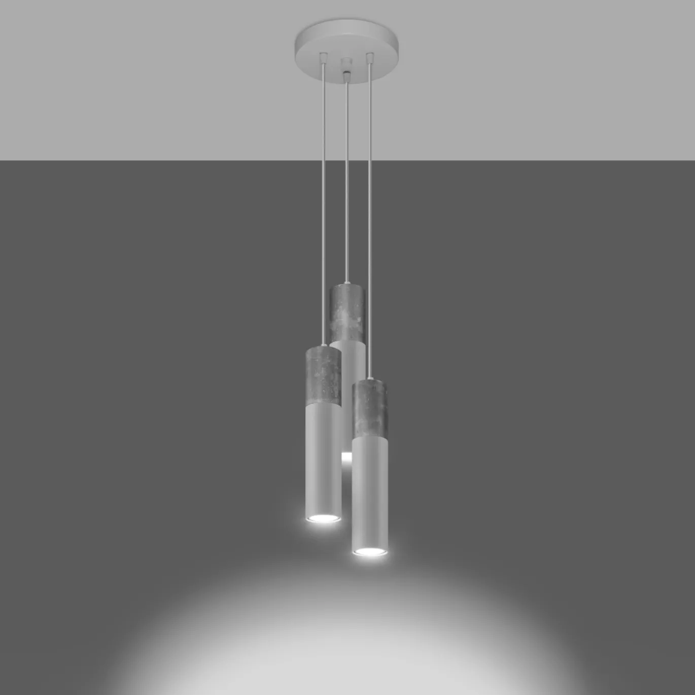 Hanglamp Borgio Wit 3-Lichts Getrapt - Giga Meubel