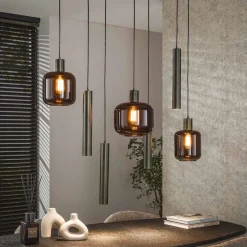 Hanglamp Bronza Mix 4+3-Lichts Bruin - Giga Meubel