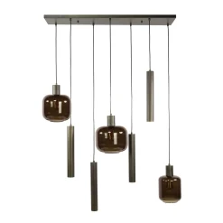 Hanglamp Bronza Mix 4+3-Lichts Bruin - Giga Meubel