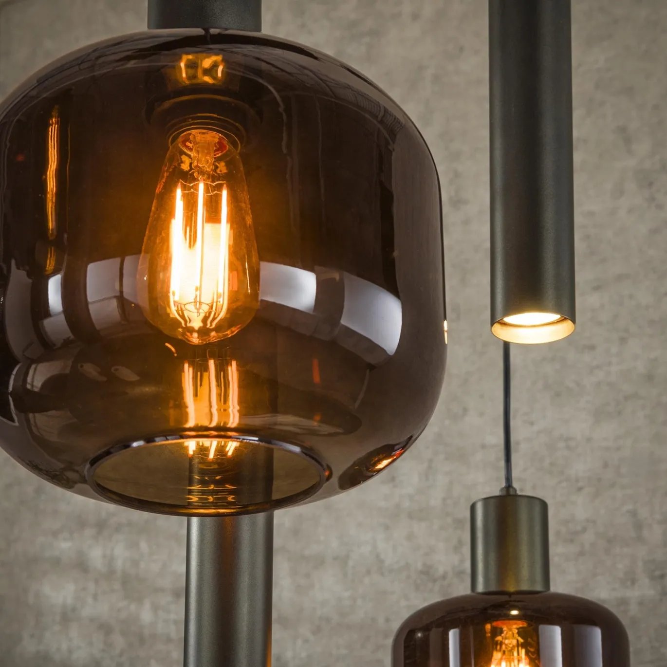 Hanglamp Bronza Mix 4+3-Lichts Bruin - Giga Meubel
