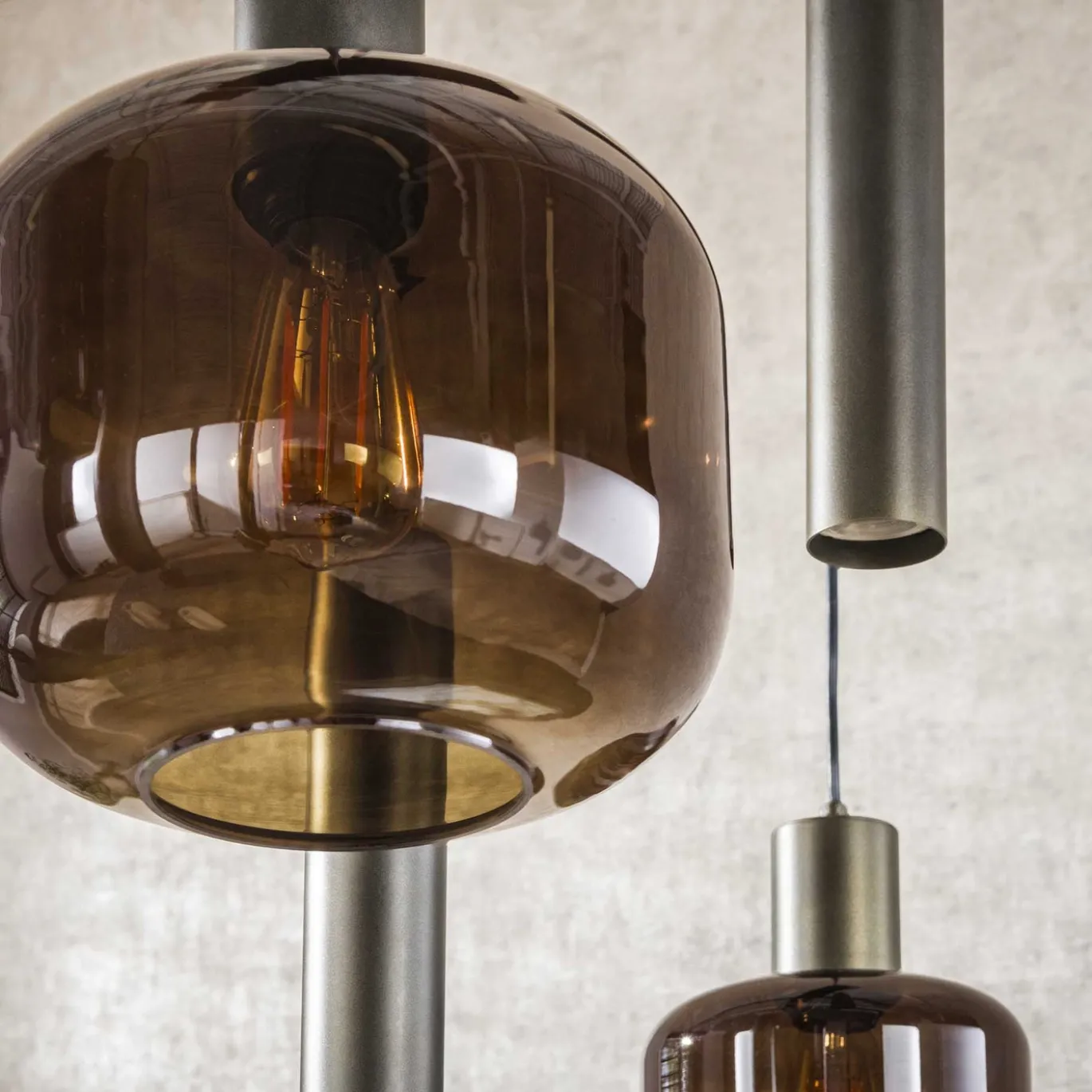 Hanglamp Bronza Mix 4+3-Lichts Bruin - Giga Meubel