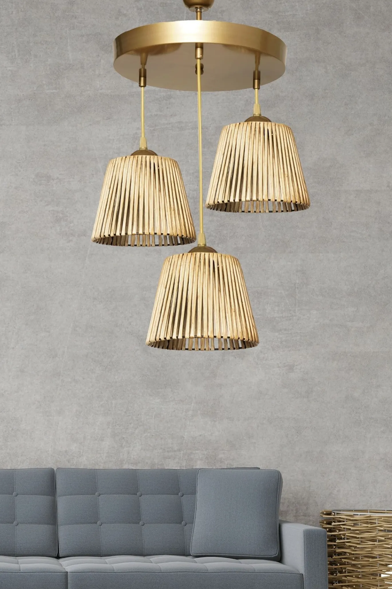 Hanglamp Bulca 3-Lichts Naturel