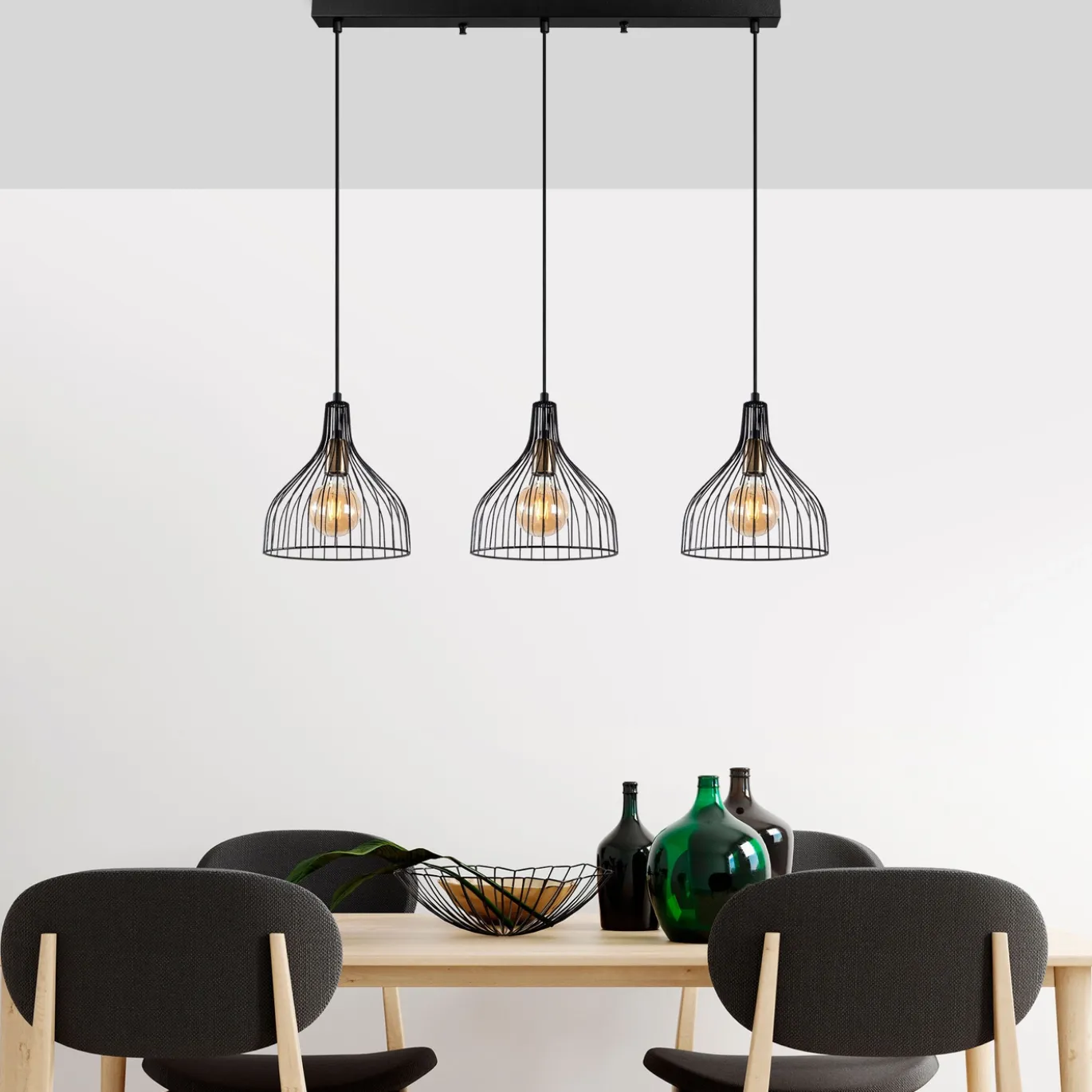 Hanglamp Cafu 3-Lichts Zwart