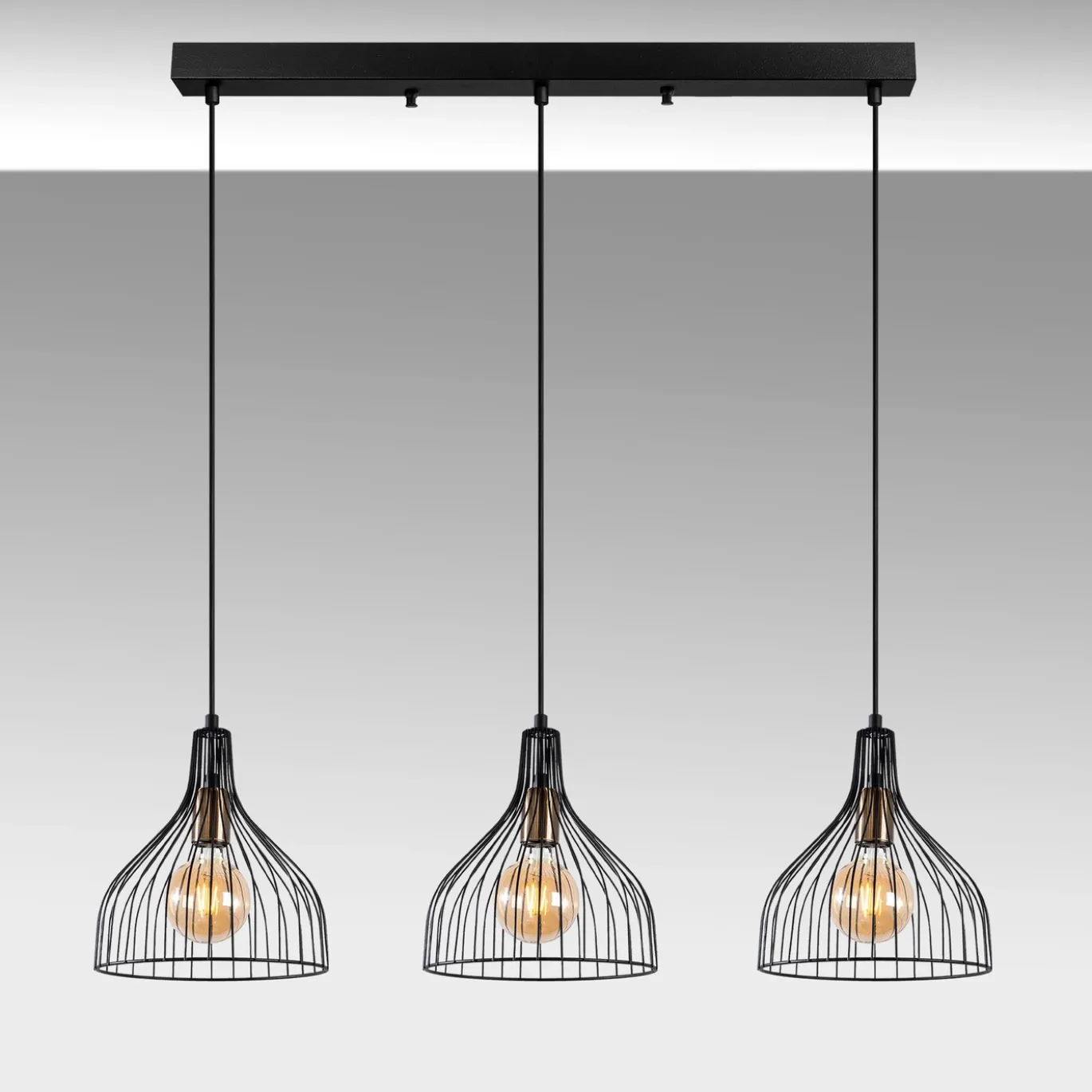Hanglamp Cafu 3-Lichts Zwart