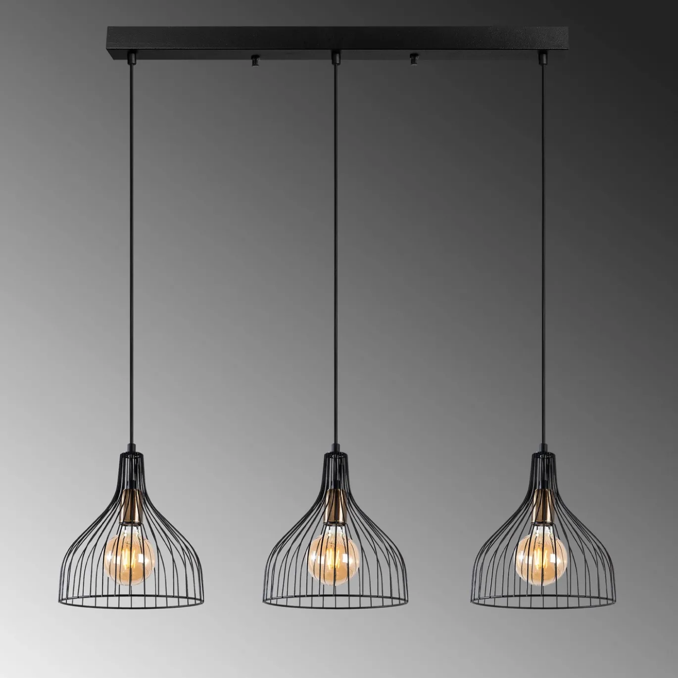 Hanglamp Cafu 3-Lichts Zwart