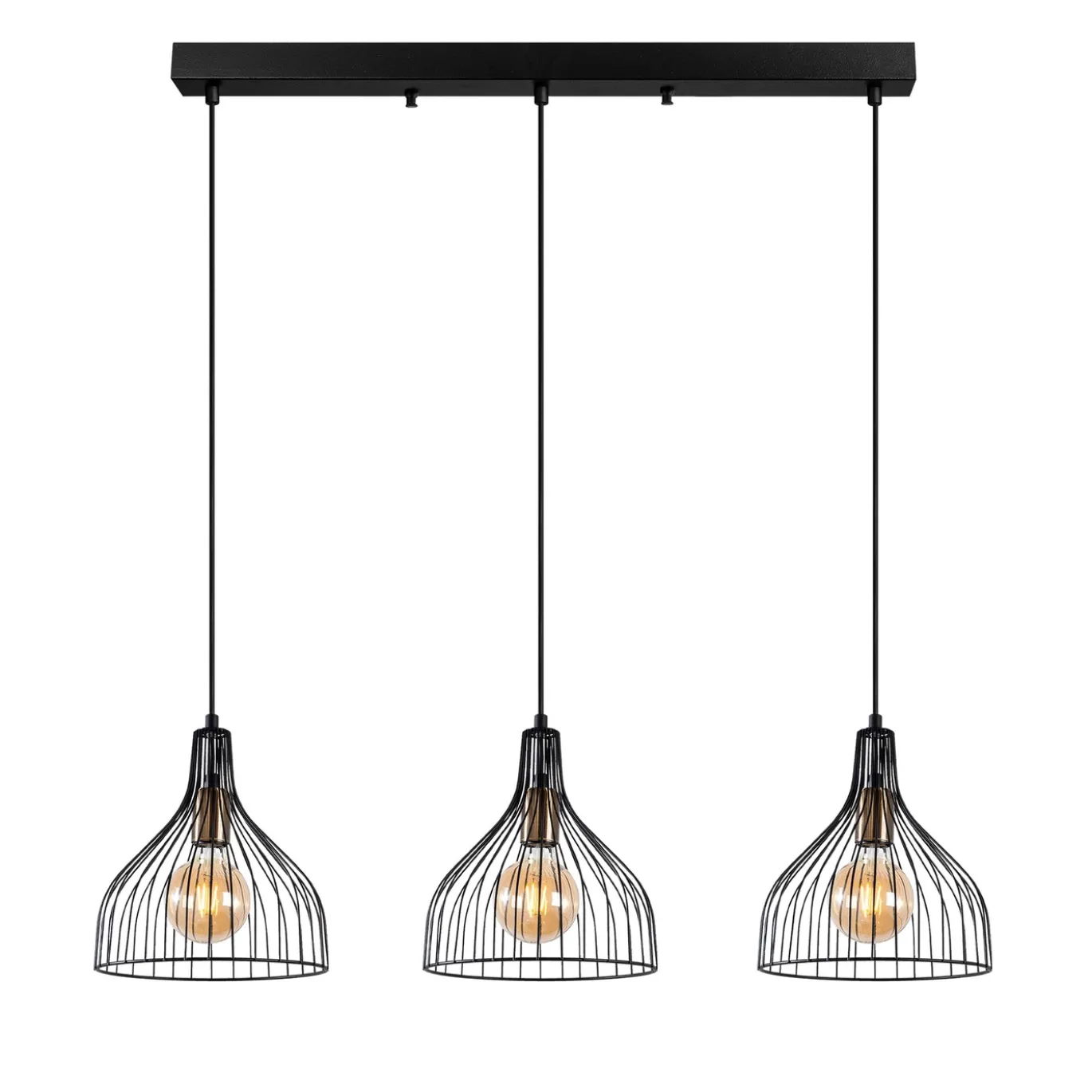 Hanglamp Cafu 3-Lichts Zwart