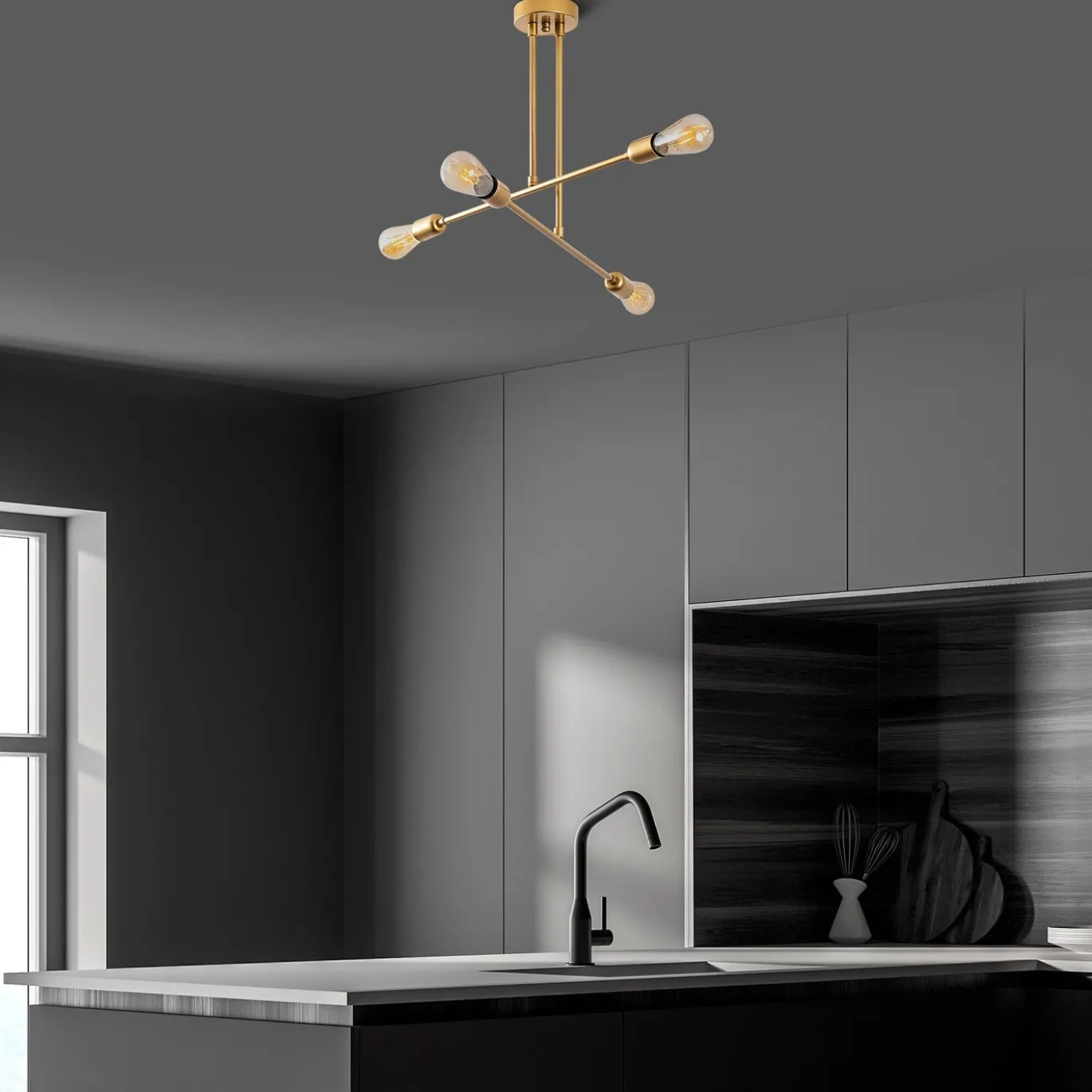 Hanglamp Camel 4-Lichts Goud