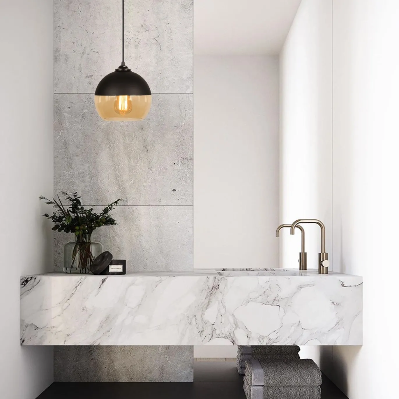 Hanglamp Camini Bol 1-Lichts Honing