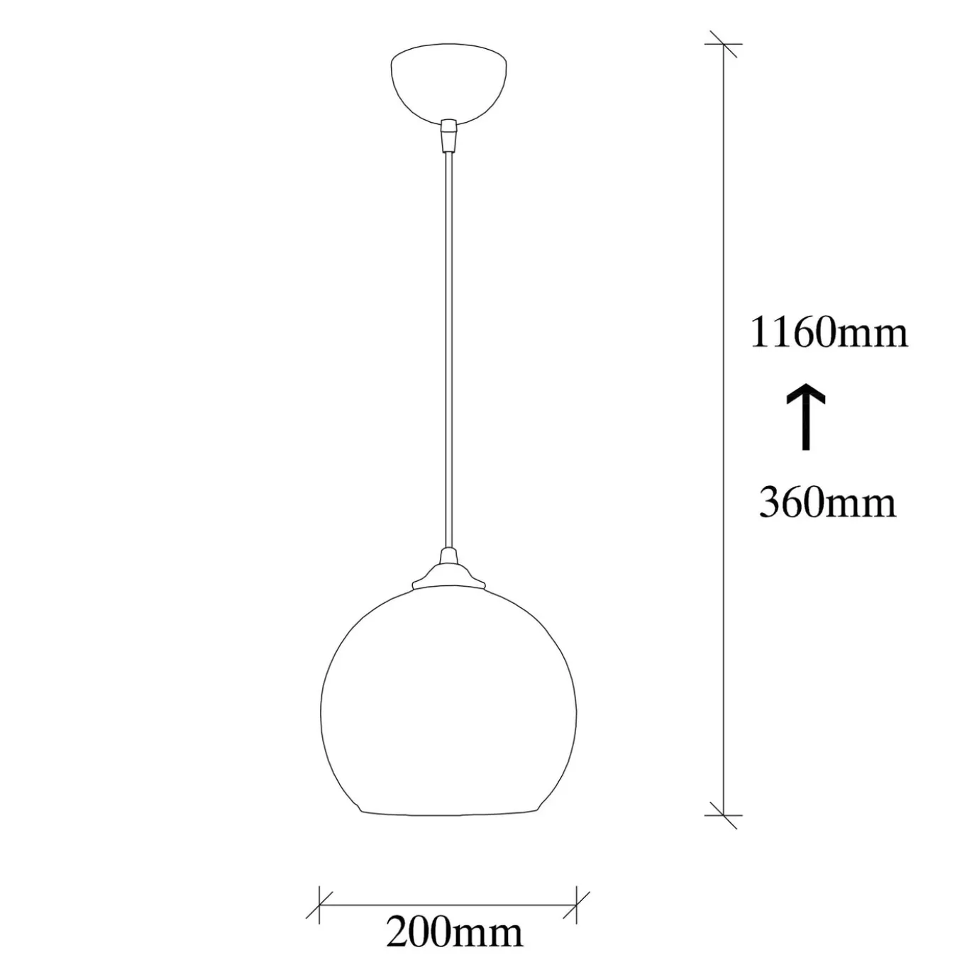Hanglamp Camini Bol 1-Lichts Honing
