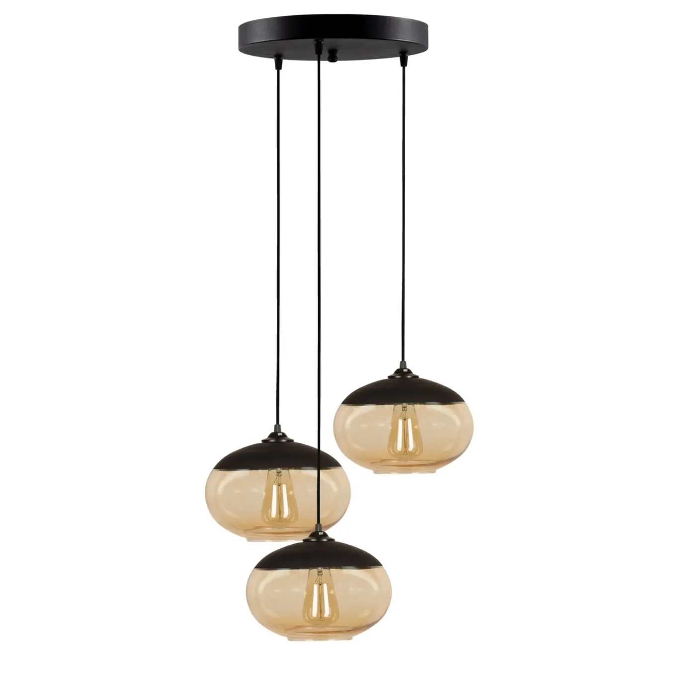 Hanglamp Camini 3-Lichts Getrapt Honing