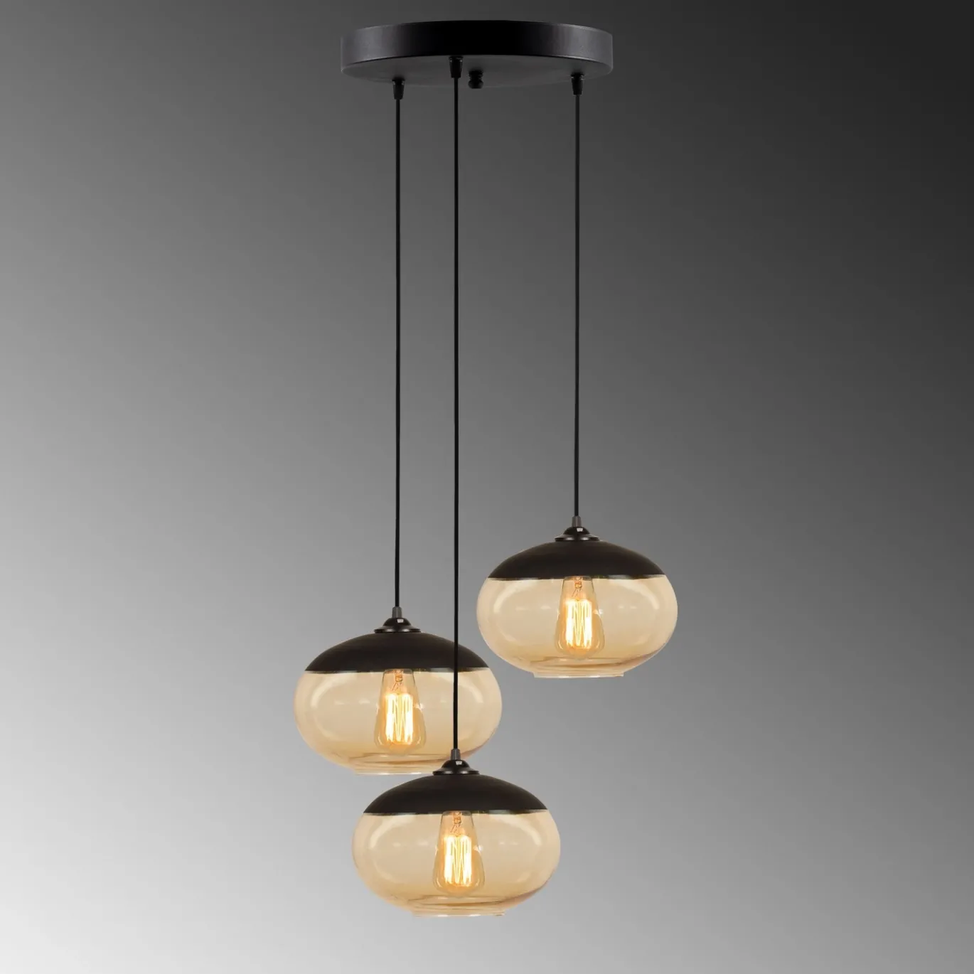 Hanglamp Camini 3-Lichts Getrapt Honing