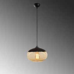 Hanglamp Camini Zwart/Amber