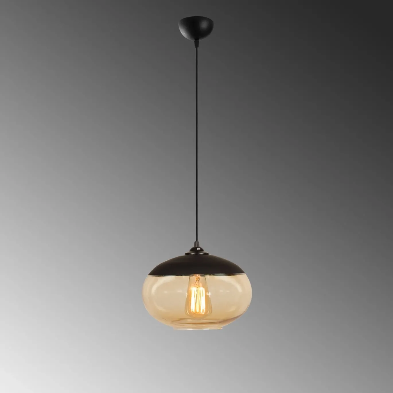 Hanglamp Camini Zwart/Amber